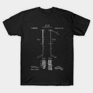 Ice Hockey Stick Patent - Ice Hockey Art - Black Chalkboard T-Shirt